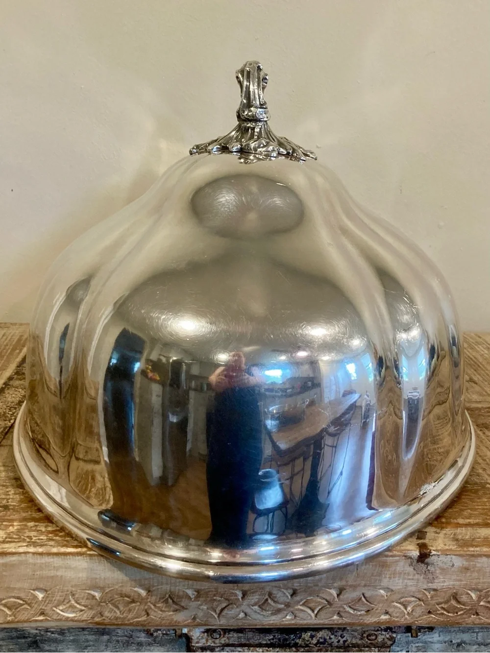 Mid-1800s Meat Cloche Victorian Silverplate Meat Dome Lid Roberts Cadman & Co